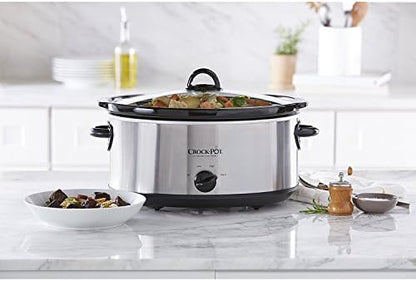 Crock-Pot 7 Quart Oval Manual Slow Cooker – Stainless Steel Pure SLOW666-029