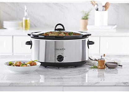 Crock-Pot 7 Quart Oval Manual Slow Cooker – Stainless Steel Pure SLOW666-029