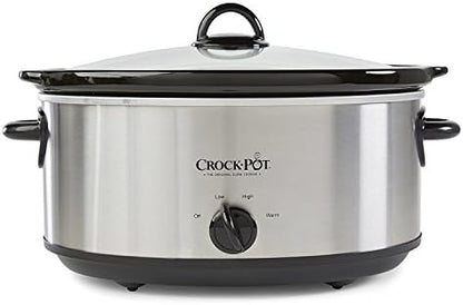 Crock-Pot 7 Quart Oval Manual Slow Cooker – Stainless Steel Pure SLOW666-029