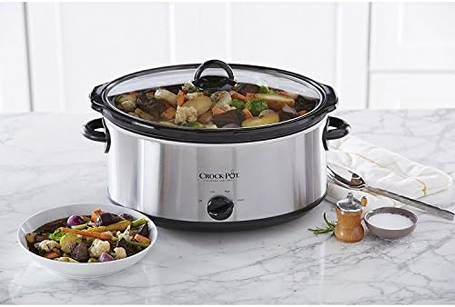 Crock-Pot 7 Quart Oval Manual Slow Cooker – Stainless Steel Pure SLOW666-029