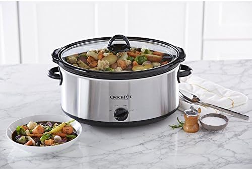 Crock-Pot 7 Quart Oval Manual Slow Cooker – Stainless Steel Pure SLOW666-029
