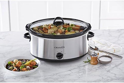 Crock-Pot 7 Quart Oval Manual Slow Cooker – Stainless Steel Pure SLOW666-029