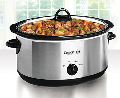 Crock-Pot 7 Quart Oval Manual Slow Cooker – Stainless Steel Pure SLOW666-029