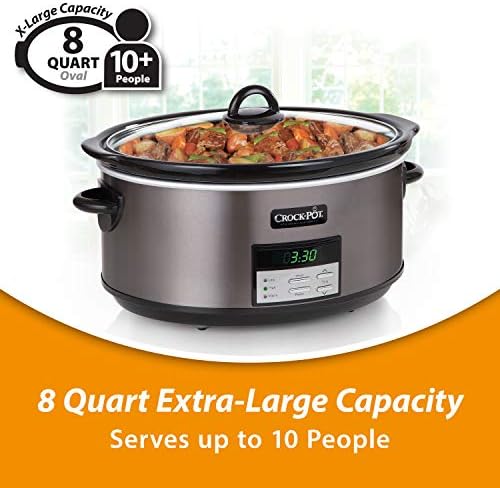 Crock-Pot 8 Quart Programmable Slow Cooker with Auto Warm Lite SLOW666-028