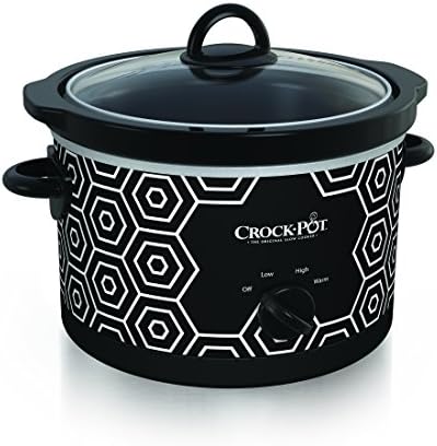 Crock-Pot 4.5 Quart Portable Slow Cooker – Black & White Select SLOW666-011